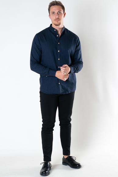 Kronstadt Dean Diego Cotton henley Hemd Navy