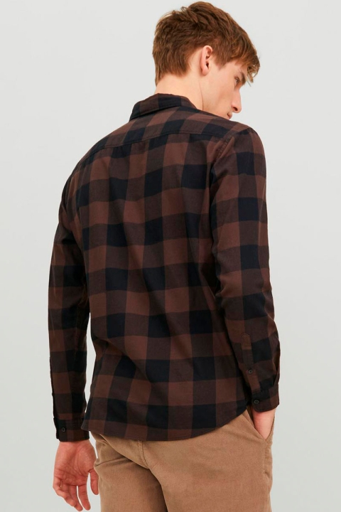 Jack & Jones Gingham Twill Hemd L/S Seal Brown