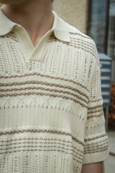 ONLY & SONS Karlos Relaxed Fit SS Resort Knit Polo Vanilla Ice