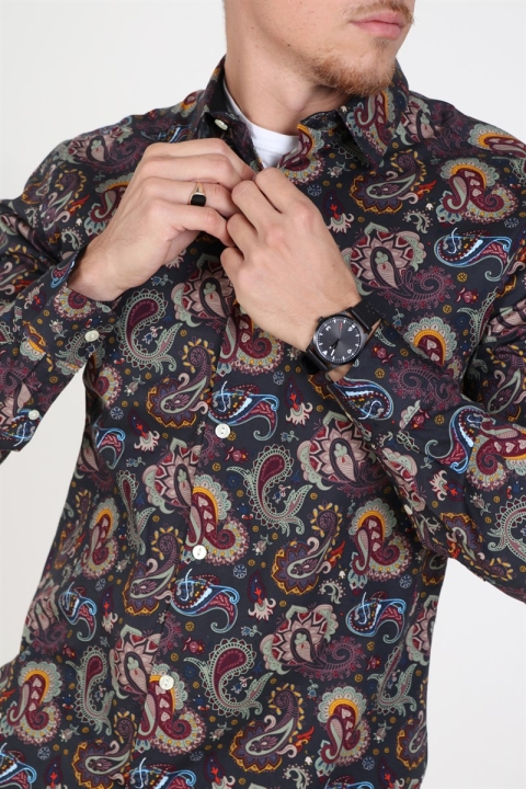 Only & Sons Frederik L/S Paisley Stretch Hemd Phantom