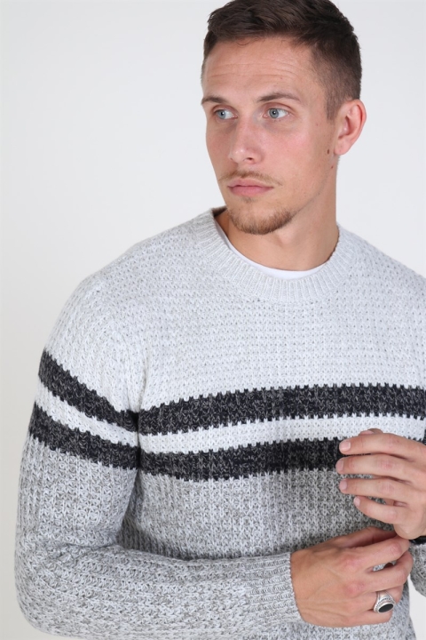 Only & Sons Lazlo Blocked Crew Neck Stricken Cloud Dancer