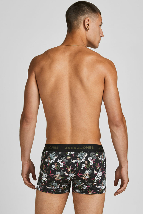 Jack & Jones Flower Microfiber 3 Pack Trunks Black