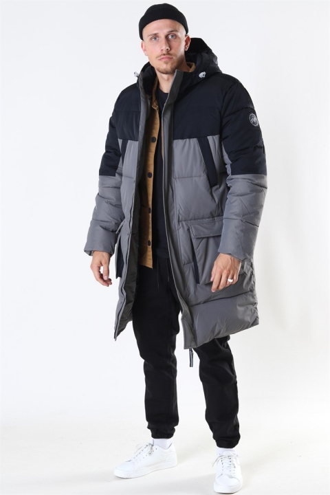 Urban Classics Puffer Parka Jacke Asphalt/Black