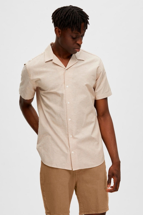 Selected SLHREGNEW-LINEN Hemd SS RESORT W Kelp