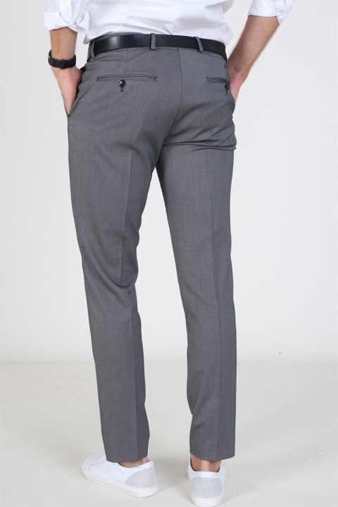 Selected Slim Mylo Logan StructUhre Pants Dark Grey Melange