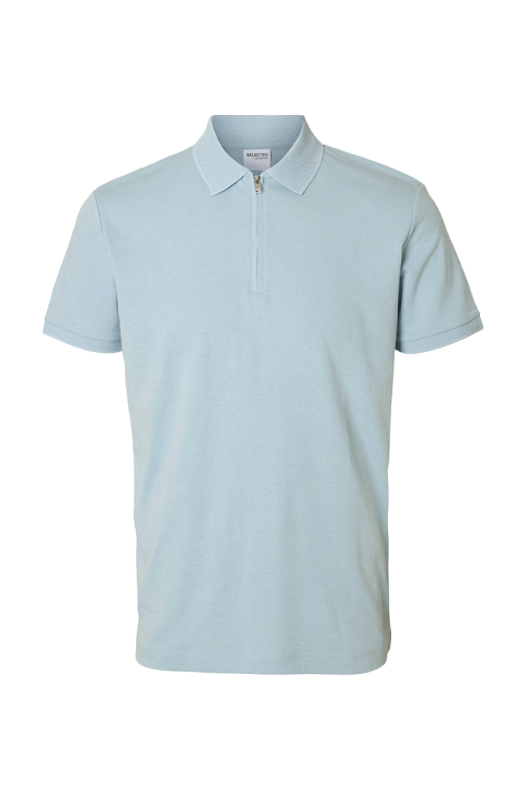 Selected Fave Zip Polo SS Winter Sky