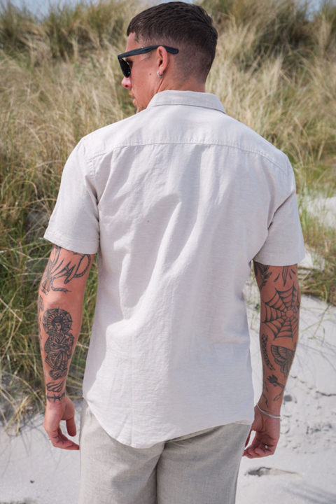 Selected Regular New Linen Hemd SS Pure Cashmere