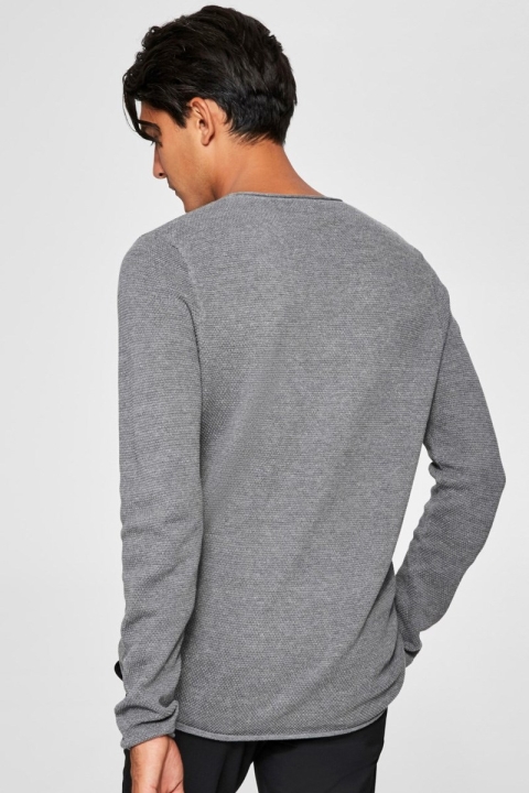 Selected Rocky Crew Neck Stricken Medium Grey Melange