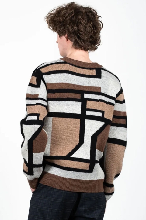 Clean Cut Copenhagen Jones O-Neck Knit Brown Mix