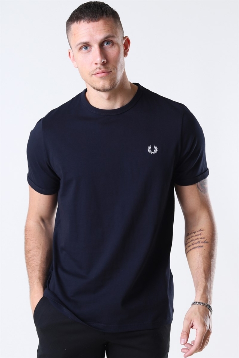 Fred Perry Ringer T-Hemd Navy