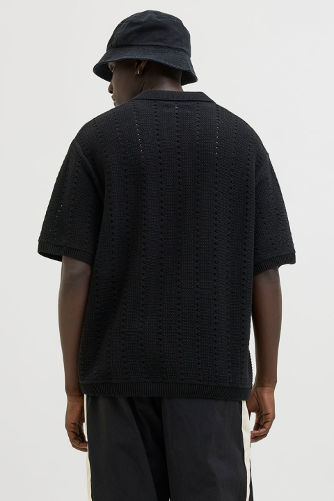Jack & Jones Aros Knit Easter SS Crochet Polo Black