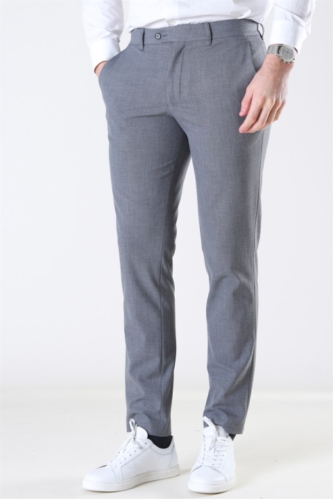 Selected Slim-Carlo Flex StructUhre Pants Grey Melange