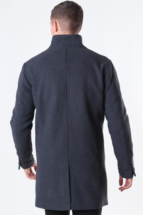 Jack & Jones Collum Wool Coat Dark Grey