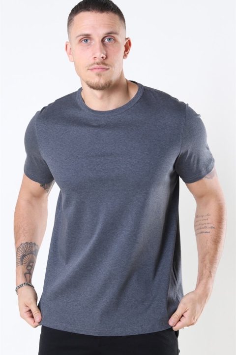 Mos Mosh Perry Basic T-Hemd Dark Grey Melange