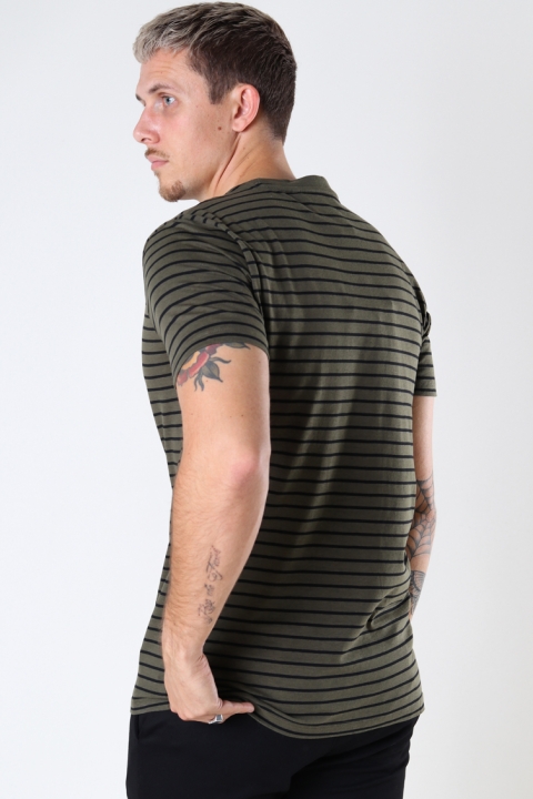 Kronstadt Timmi Organic/Recycled striped tee Army / Black