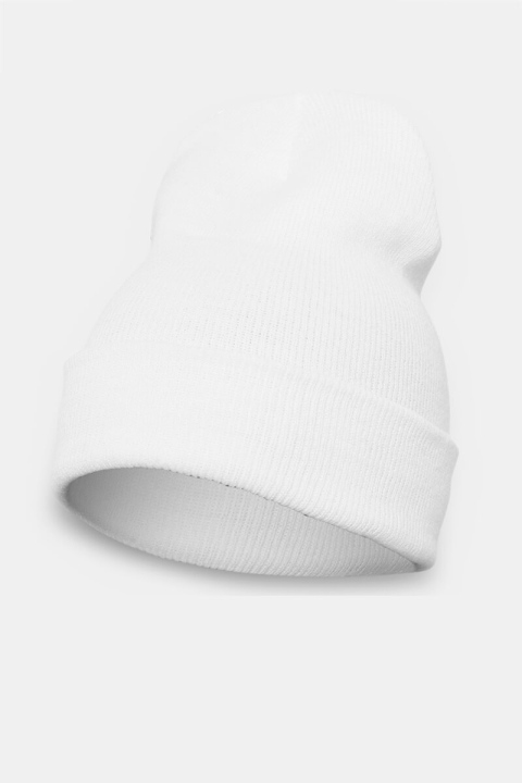 Flexfit Heavyweight Long Beanie Hut White