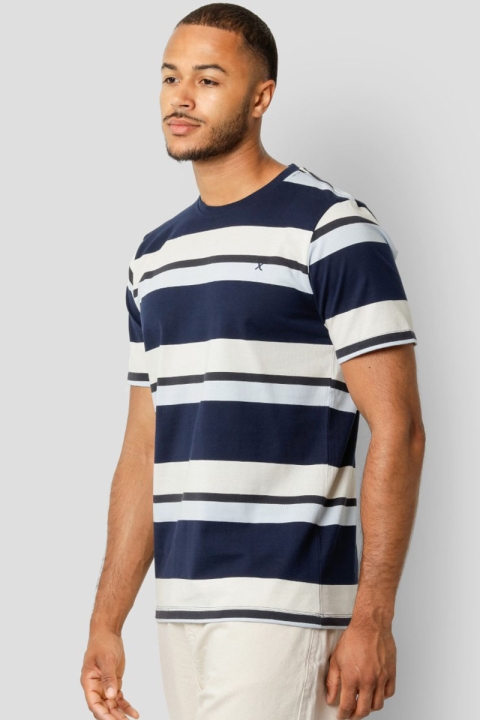 Clean Cut Copenhagen Bradley Cotton Tee Navy/Ecru