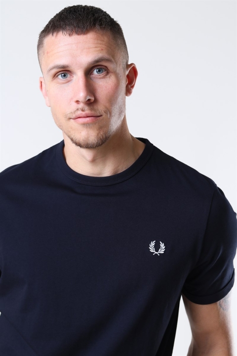 Fred Perry Ringer T-Hemd Navy