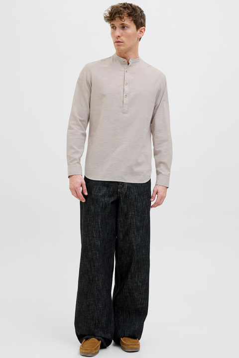Jack & Jones Summer Half Placket Hemd Ls Crockery