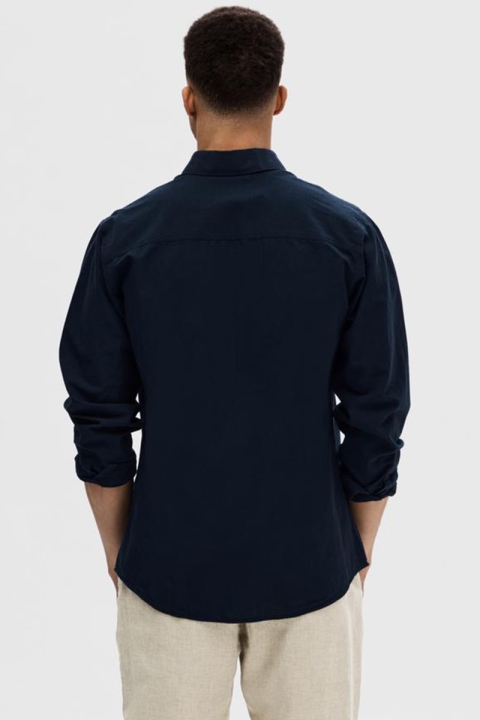 Selected Slim Sun Linen Hemd LS Sky Captain