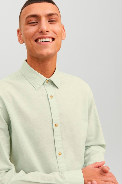 Jack & Jones Summer Linen Hemd LS Granite Green