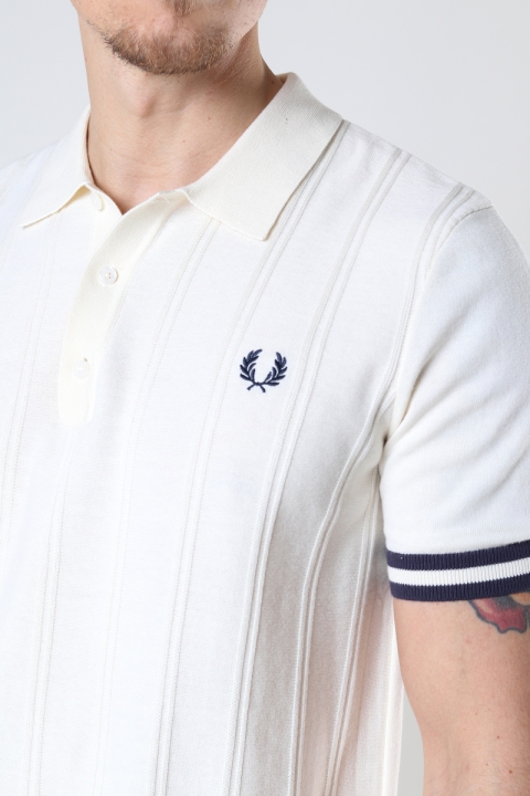 Fred Perry TIP TEXTURE KNIT Hemd Ecru