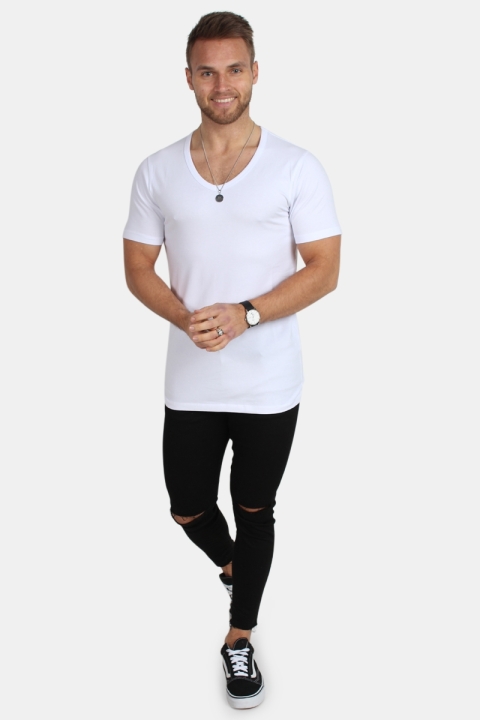 Jack & Jones Basic V-Neck T-Hemd S/S Opt White