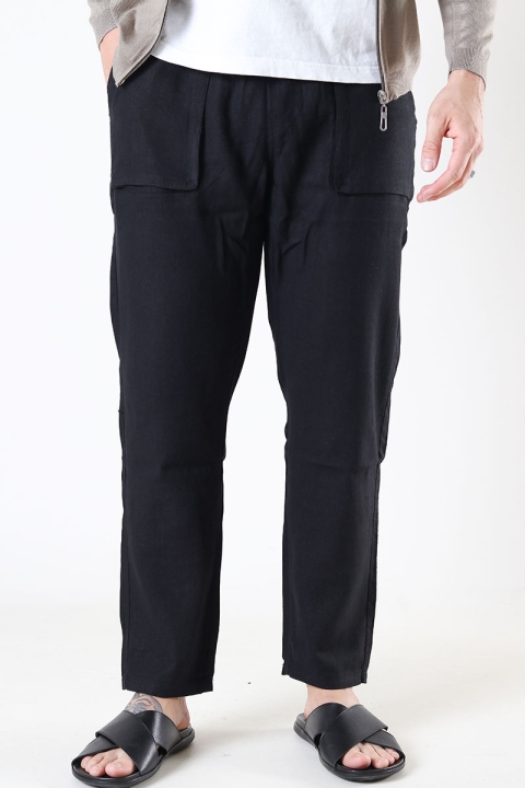 Denim project DP SHAKI LINEN PANT 001 Black