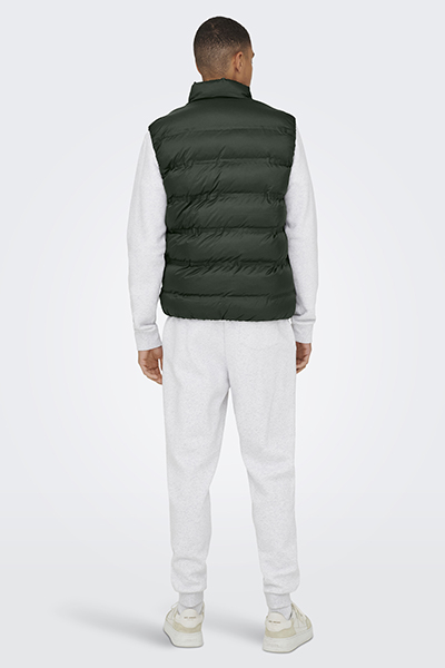 ONLY & SONS Union Seamless Puffer Vest Rosin