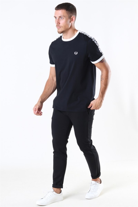 Fred Perry Taped Ringer T-Hemd Black