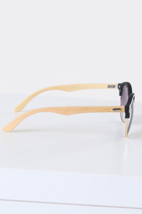 Fashion Round Club Brown Havana Rubber Sonnenbrille Bamboo