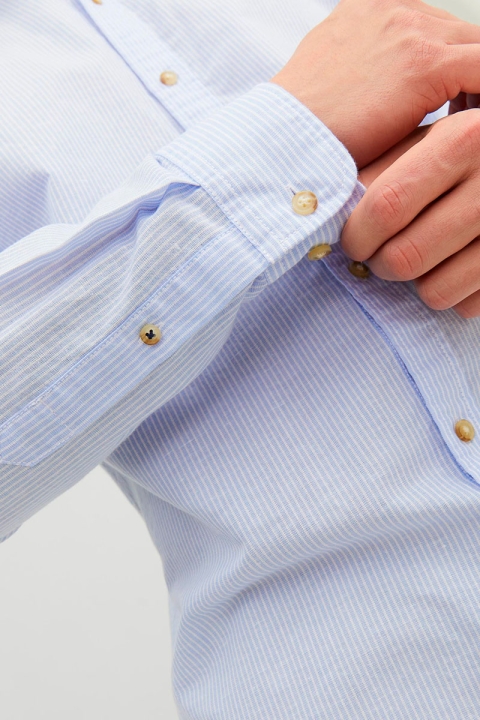 Jack & Jones SUMMER LINEN BAND Hemd L/S Cashmere Blue Stripe
