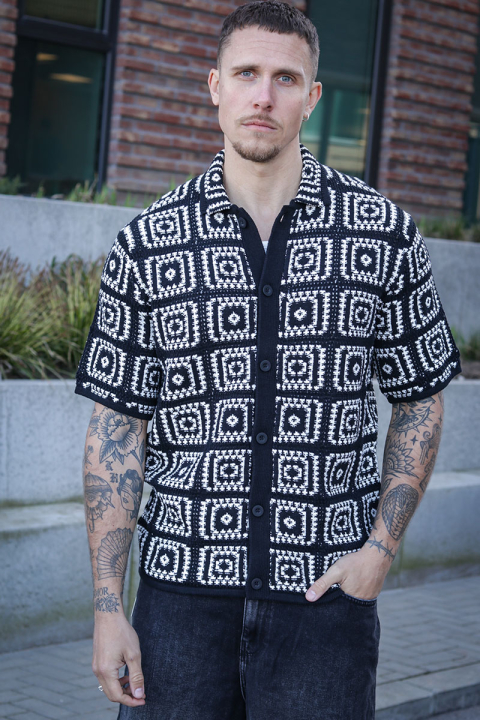 ONLY & SONS Bart Relax SS Knit Hemd Black