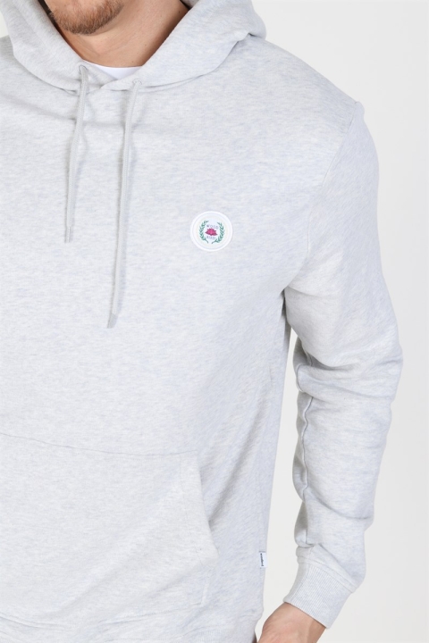 Woodbird Our Shaxy Patch Hoodie Snow Melange