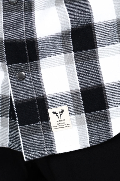 Fat Moose Adrian Cotton Check Hemd Black Check / Mid Grey Check