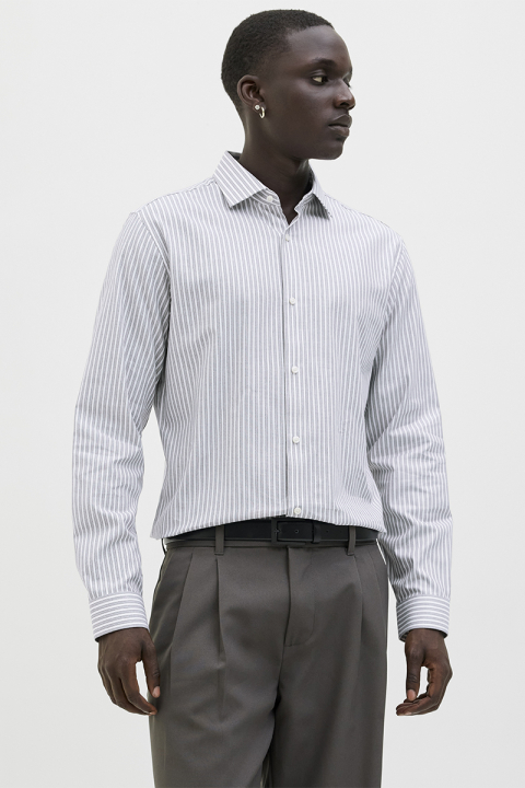 Jack & Jones Parker Wrinkle Resistant Hemd LS Bright White Stripe