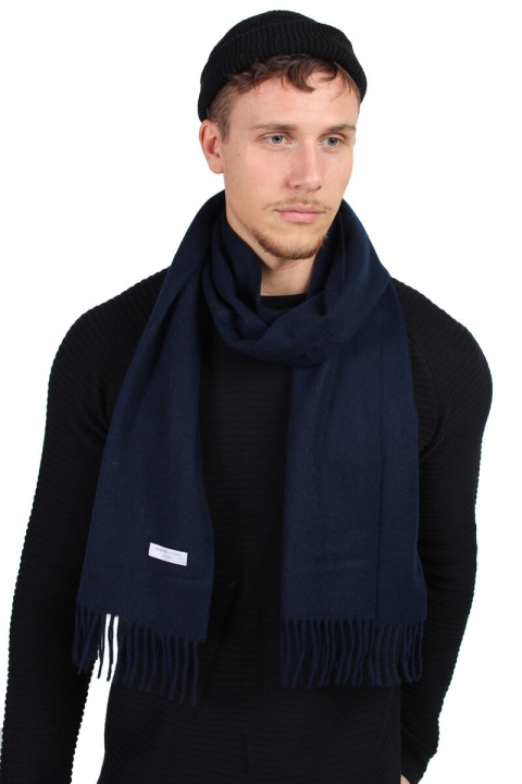 Selected Tope Wool Schal Dark Navy