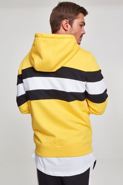 Uhrban Classics Chest Striped Hoodie Chromeyellow/ Black/ White