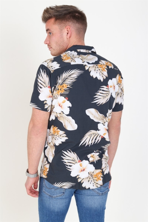 Jack & Jones JPRHAWAII Resort Hemd S/S AOP Black