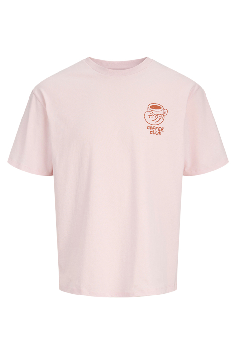 Jack & Jones Coffee Club Relaxed Fit Tee Parfait Pink