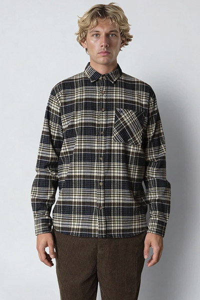 Fat Moose Forest flannel Hemd Navy/Moss check 007