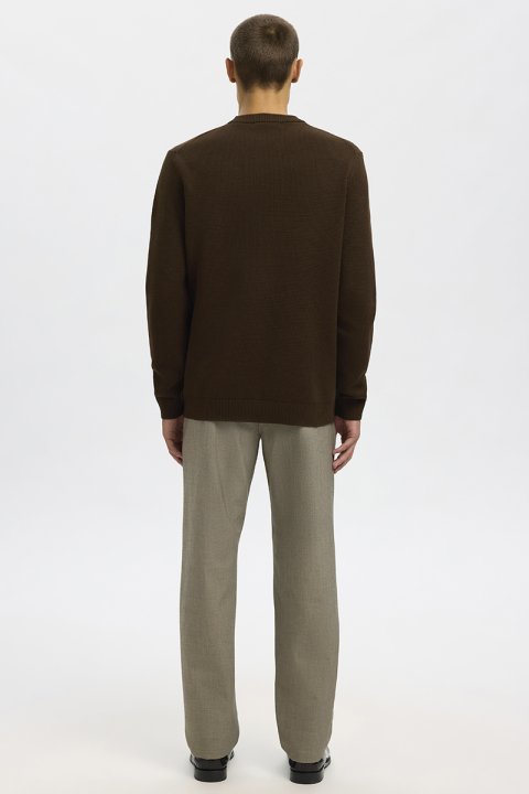 Selected Dane LS Structure Knit Crew Neck Demitasse