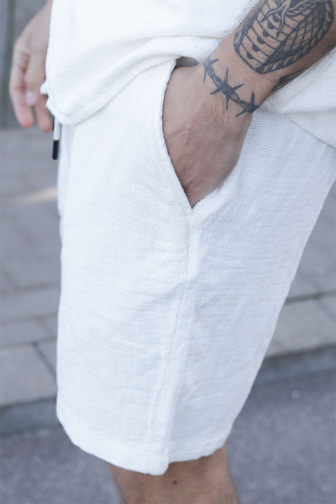 ONLY & SONS Tel Latham Linen Shorts Cloud Dancer
