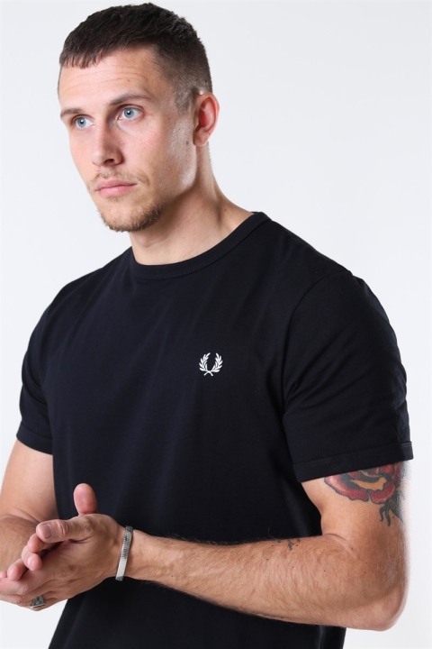 Fred Perry Ringer T-Hemd Black