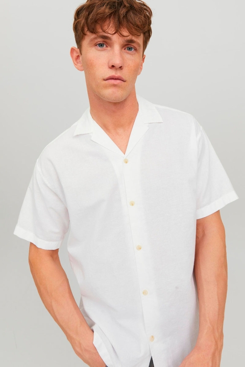 Jack & Jones Summer Linen Resort Hemd SS White