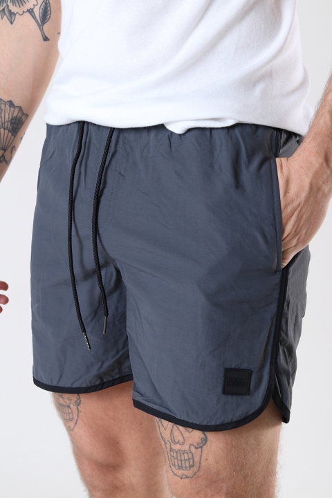 Urban Classics Retro Badehose Black/Dark shadow