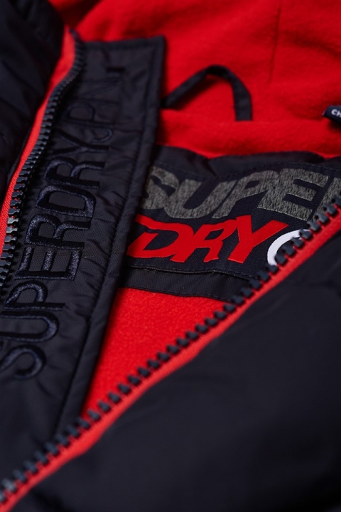 Superdry Sports Puffer Jacke Navy/Bright Red