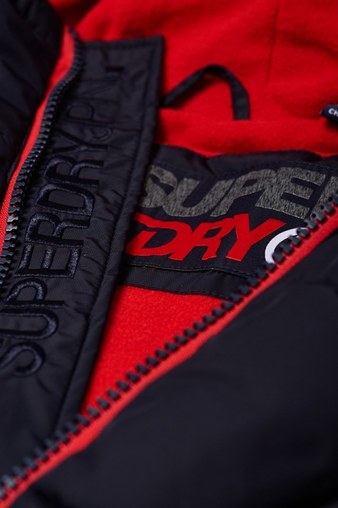 Superdry Sports Puffer Jacke Navy/Bright Red