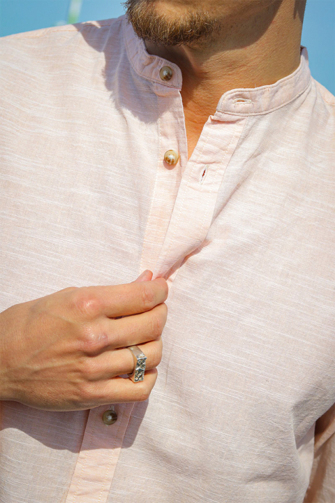 Jack & Jones Summer Band Hemd LS Peach Parfait