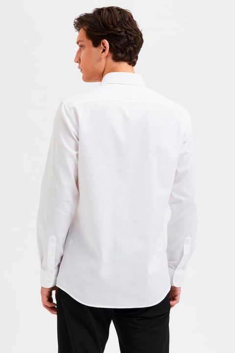 Selected SLIM NATHAN-SOLID Hemd LS Bright White